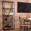 Baxton Studio Lancashire 4 Shelf Bookcase in Brown and Gray