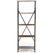 Baxton Studio Lancashire 4 Shelf Bookcase in Brown and Gray