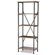 Baxton Studio Lancashire 4 Shelf Bookcase in Brown and Gray