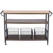 Baxton Studio Lancashire Kitchen Cart in Brown and Antique Bronze