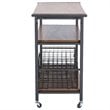 Baxton Studio Lancashire Kitchen Cart in Brown and Antique Bronze