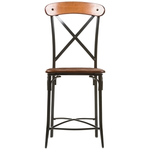 Baxton Studio Broxburn 24&quot Counter Stool in Brown and Black (Set of 2)