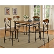 Baxton Studio Broxburn 5 Piece Counter Height Dining Set in Brown