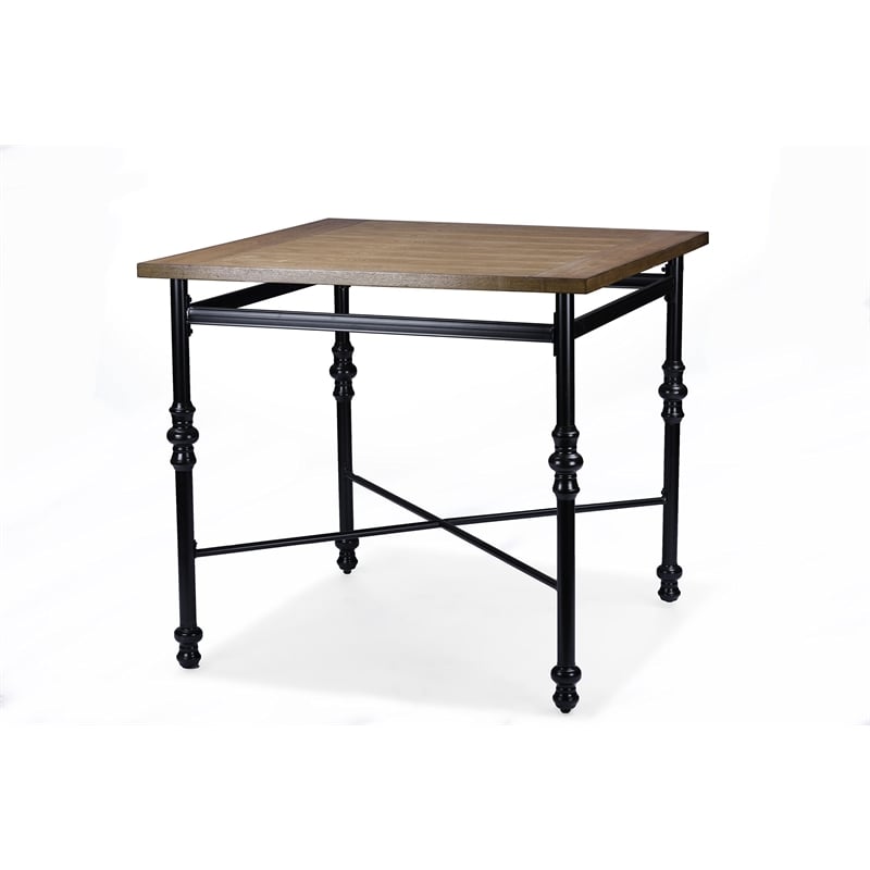 Baxton Studio Broxburn 5 Piece Counter Height Dining Set in Brown