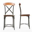 Baxton Studio Broxburn 5 Piece Counter Height Dining Set in Brown
