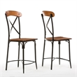Baxton Studio Broxburn 5 Piece Counter Height Dining Set in Brown