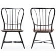 Baxton Studio Longford Windsor Dining Side Chair in Black (Set of 2)