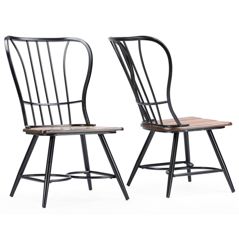 Baxton Studio Longford Windsor Dining Side Chair In Black Set Of 2 Cdc271 Ds2 Bbxx
