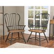 Baxton Studio Longford Windsor Dining Arm Chair in Black (Set of 2)