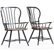 Baxton Studio Longford Windsor Dining Arm Chair in Black (Set of 2)