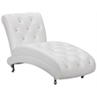 Baxton Studio Pease Faux Leather Tufted Chaise Lounge in White