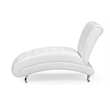 Baxton Studio Pease Faux Leather Tufted Chaise Lounge in White