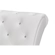 Baxton Studio Pease Faux Leather Tufted Chaise Lounge in White