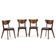 Baxton Studio Sumner 5 Piece Dining Set in Walnut and Black