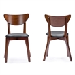 Baxton Studio Sumner 5 Piece Dining Set in Walnut and Black