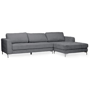 Baxton Studio Agnew Right Facing Sectional in Gray