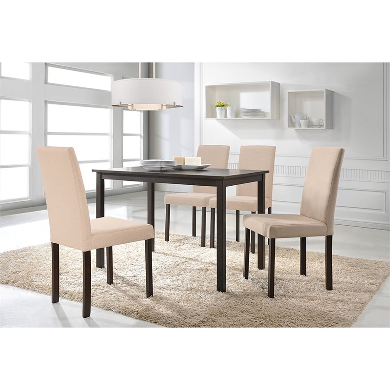 Baxton Studio Andrew Dining Side Chair in Beige (Set of 4)