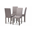 Baxton Studio Andrew Dining Side Chair in Gray and Espresso (Set of 4)