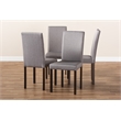 Baxton Studio Andrew Dining Side Chair in Gray and Espresso (Set of 4)