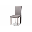 Baxton Studio Andrew Dining Side Chair in Gray and Espresso (Set of 4)