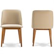 Baxton Studio Lavin Faux Leather Dining Side Chair in Beige (Set of 2)