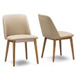 Baxton Studio Lavin Faux Leather Dining Side Chair in Beige (Set of 2)