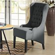 Baxton Studio Vincent Tufted Wingback Accent Chair in Gray and Black