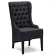 Baxton Studio Vincent Tufted Wingback Accent Chair in Gray and Black