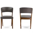 Baxton Studio Montreal 7 Piece Dining Set in Dark Walnut and Gray