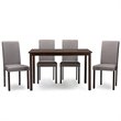 Baxton Studio Andrew 5 Piece Dining Set in Espresso and Gray