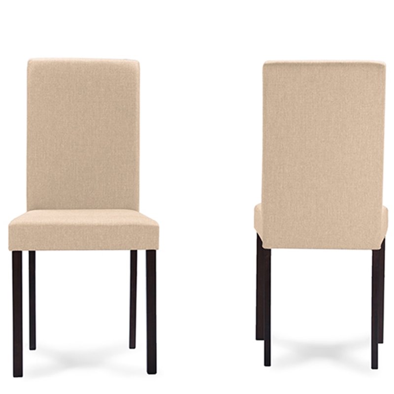 Baxton Studio Andrew 5 Piece Dining Set in Espresso and Beige