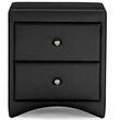 Baxton Studio Dorian 2 Drawer Faux Leather Nightstand in Black