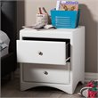 Baxton Studio Dorian 2 Drawer Faux Leather Nightstand in White