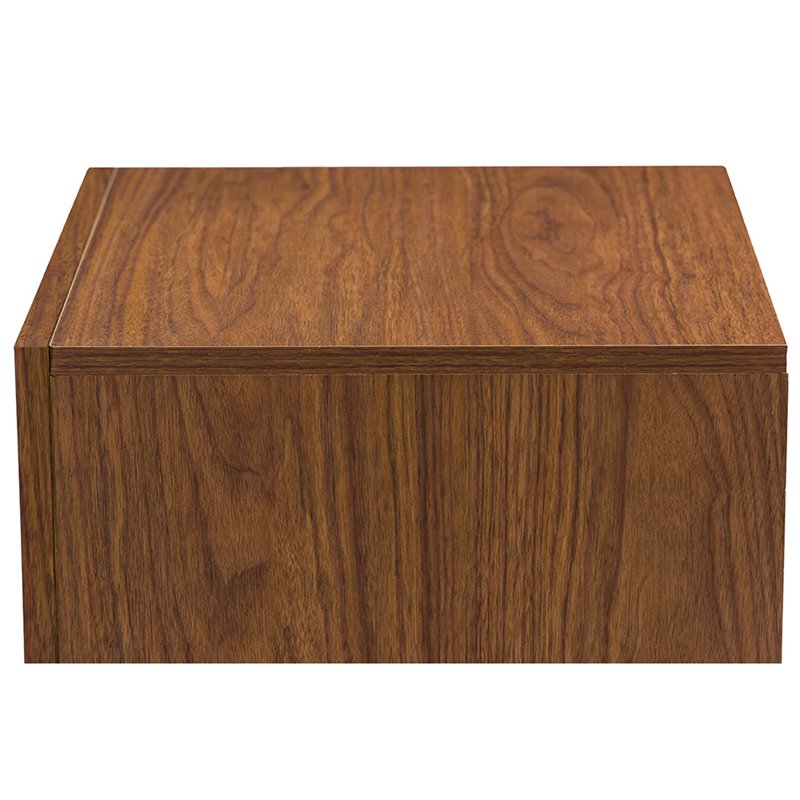 Baxton Studio Warwick 2 Drawer End Table in Walnut and White
