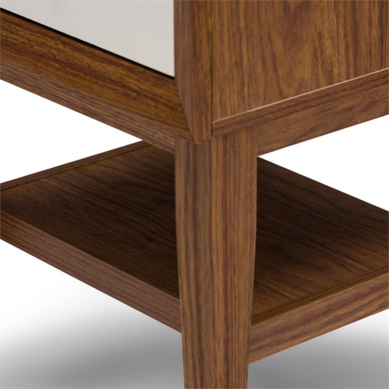 Baxton Studio Gaston 1 Drawer End Table in Walnut and White