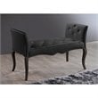 Baxton Studio Kristy Faux Leather Tufted Bench in Black and Wenge
