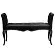 Baxton Studio Kristy Faux Leather Tufted Bench in Black and Wenge