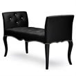 Baxton Studio Kristy Faux Leather Tufted Bench in Black and Wenge