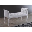 Baxton Studio Kristy Faux Leather Tufted Bench in White