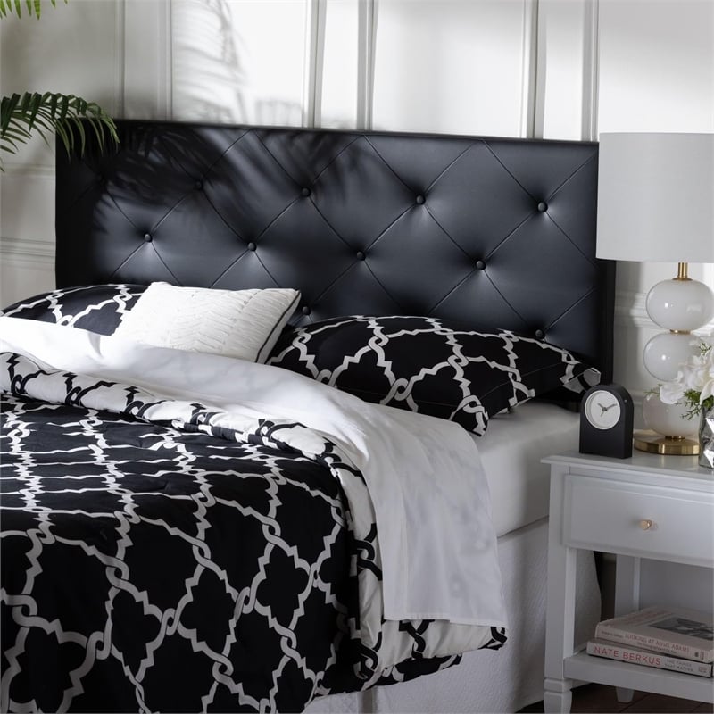 Baxton Studio Baltimore Faux Leather Tufted King Panel Headboard