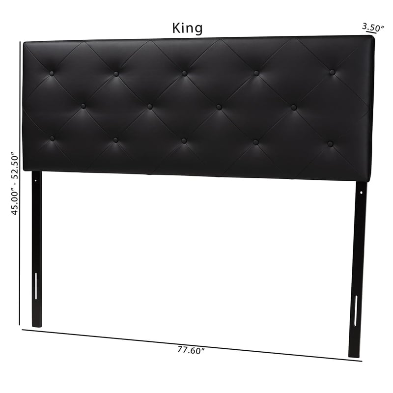 Baxton Studio Baltimore Faux Leather Tufted King Panel Headboard
