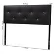 Baxton Studio Dalini Faux Leather Tufted King Panel Headboard in Black
