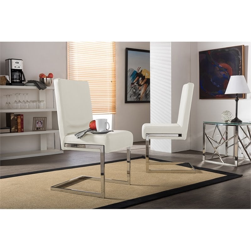 Baxton Studio Toulan Faux Leather Dining Side Chair (Set of 2)