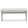 Baxton Studio Herald Faux Leather Bench in White and Silver