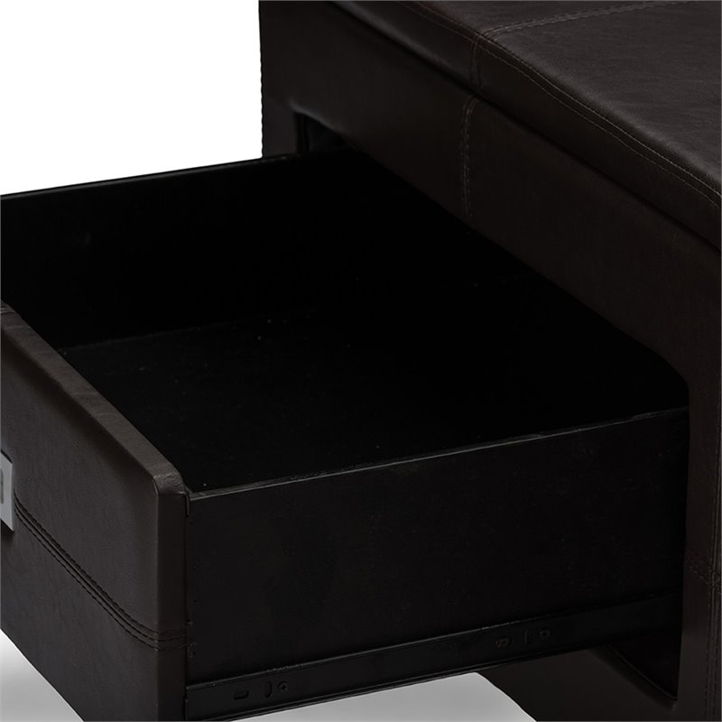 Baxton Studio Indy Faux Leather Lift, Leather Lift Top Coffee Table