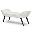 Baxton Studio Tamblin Faux Leather Tufted Ottoman Bench in White