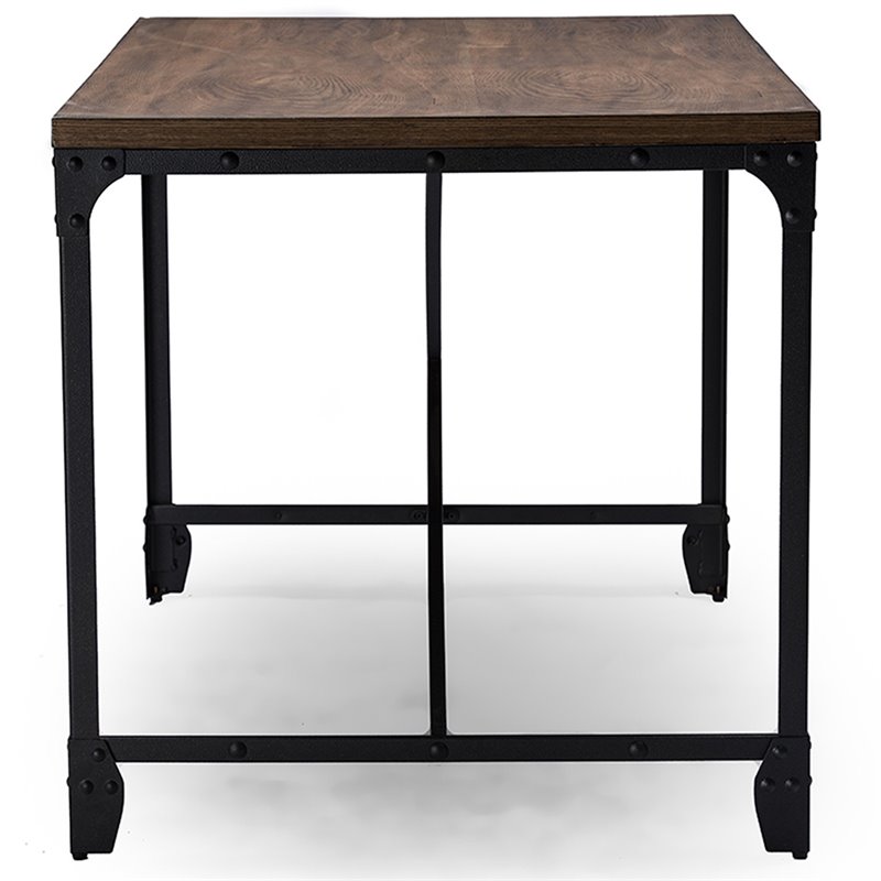 Baxton Studio Greyson Writing Desk in Rustic Oak and Antique Bronze