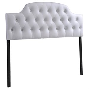baxton studio morris faux leather tufted queen panel headboard