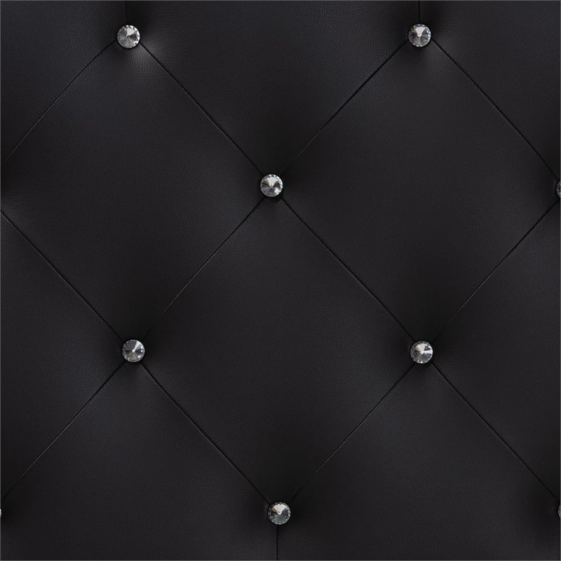 Baxton Studio Rita Faux Leather Tufted Queen Panel Headboard in Black