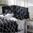 Baxton Studio Rita Faux Leather Tufted Queen Panel Headboard in Black